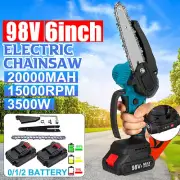 3500W 98VF Cordless 6'' Electric Chainsaw Wood Cutting Saw Cutter For Makita18VH