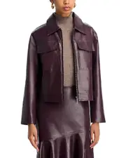 French Connection Kayleigh Faux Leather Bomber Jacket