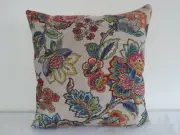 Pretty Yellow Blue Green Jacobean Vintage Flowers Home Pillow Cushion Cover 45