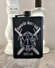 Liquor Hip Pocket Flask and Funnel, Engraved Gamer Graphic Alcohol Drinking Gift