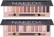 BestLand 2 Pack 12 Colors Makeup Nude Colors Eyeshadow Palette Natural Nude Matte Shimmer Glitter Pigment Eye Shadow Pallete Set Waterproof Smokey Professional Beauty Makeup Kit (2 PCS)