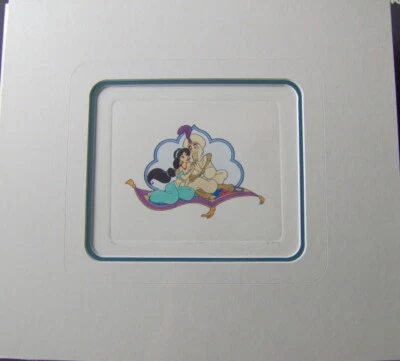 WALT DISNEY ALADDIN & JASMINE HAND PAINTED LTD ED ETCHING MATTED
