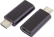 Premium Cord USB-C to Micro USB Adapter, USB-C/Female to USB 2.0 Micro-B/Male, Colour Black