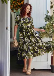 [TS] Taking Shape Natural Ceres Maxi Dress Size 20 in Print, Viscose - Plus Size Women's Clothing Print