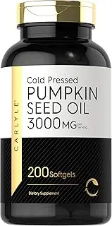 Carlyle Pumpkin Seed Oil 2000 mg 200 Softgel Capsules | Cold Pressed, Extra Virgin | Non-GMO, Gluten Free