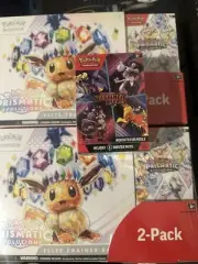 SEALED Pokemon Prismatic Evolutions 2 ETBs + 2 Bundles TCG 2 PACK + Destined