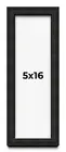 5x16 Shadow Box Black Rustic Barnwood Display Frame | 1.125 Inch Deep | 0.875 I