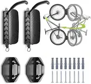 AiiYiiHii 2 Pack Swivel Bike Wall Mount Rack, Bicycle Hangers for Garage, Space Saving Sturdy Rack for Indoor, Adjustable Bike Wall Hanger, Vertical Bicycle MTB Storage Hook Holds Up to 66 lbs - Black
