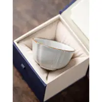 在飛比找ETMall東森購物網優惠-汝窯月白主人杯茶杯泡茶杯單個杯冰裂紋開片可養品茗陶瓷茶盞茶具