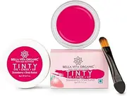 Ethnic Choice Organic 3 in 1 Strawberry Tinty - Lip, Eye & Cheek Tint, Face Blush with Free Applicator for Deep Moisturizing & Nourishing with Almond Oil & Shea Butter, 8 Gm