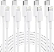 QIRUOZ USB C to Lightning Cable [Apple MFi Certified] 5 Pack 6/6/6/6/6 FT iPhone Charger Type C to Lightning Cable Power Delivery Fast Charging Cord Compatible with iPhone 14/13/12/11/XS/XR/X/8