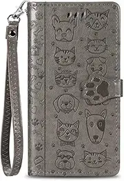 [YBROY] Case for Sony Xperia 1 V, Magnetic Flip Leather Premium Wallet Phone Case, with Card Slot and Folding Stand, Case Cover for Sony Xperia 1 V.(Grey)
