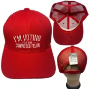 Trump Convicted Felon RED Hat Cap Adult Strap Back Donald Trump 2024