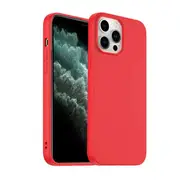 For Apple iPhone 11 Pro Silicone Silky Soft Case with Microfiber TPU Ultra Slim Anti Scratch Shockproof Cover (Red)