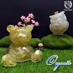 手工奧根吉祥物 大款 蛋白石 金箔 ORGONITE 小熊 貓頭鷹 奧剛 吉祥物 手作 御守水晶