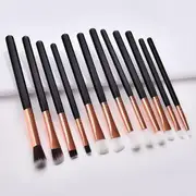 Stroke of Beauty - Set of 12: Makeup Brushes Set of 12 - Almond Handle - White - One Size