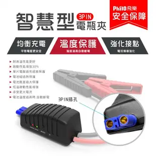 《桃園 秋哥》【Philo 飛樂】3pin智慧型電瓶夾 啟動電源夾 鱷魚夾 汽車救援線 搭火線 EC5