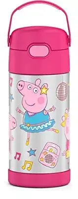 THERMOS FUNTAINER 12 Ounce Stainless Steel Vacuum Insulated Kids Straw Bottle, P