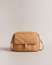 Ted BAKER Ayalily Quilted Leather Small Camera Bag color Camel NEW