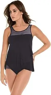 [Miraclesuit] Women's Swimwear DD-Cup Illusionist Mirage High Neckline Underwire Bra Tankini Bathing Suit Top