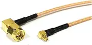 ROBAUN SMA Male Right Angle Switch Mmcx Plug 90-Degree Pigtail Cable 15CM for Wireless Modem(RG316,30cm)