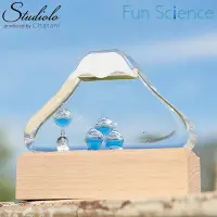 在飛比找Yahoo!奇摩拍賣優惠-日本 Fun Science 富士山造型 玻璃浮球 溫度計 