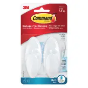 Command Medium Frosted Bath Hook - 2 Pack