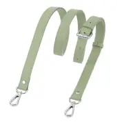 0.6" Genuine Leather Purse Strap for Bag (Lake Green, Silver Buckle)
