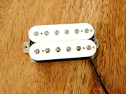 BRIDGE HUMBUCKER PICKUP WHITE ALNICO 2 MAGNETS NICKEL SILVER BASEPLATE 4 WIRES