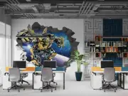 3D Transformers Bumblebee Space Wallpaper Wall Murals Removable Wallpaper 291