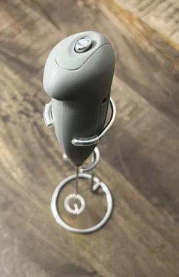 PRIMULA electric Milk Frother with Stand In Gray Battery Operated Double Wisk