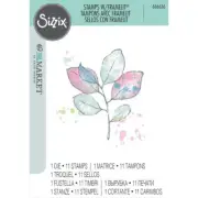 Sizzix Sizzix A5 Clear Stamps Set w/Framelits Die Painted Pencil Leaves 666636