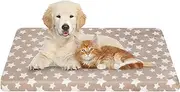 EMPSIGN Supportive Dog Bed (61x46x7.6cm), Dog Crate Mat Reversible (Cool & Warm), Removable Washable Cover, Waterproof Liner & High Density Foam, Pet Bed Mattress for Small to XX-Large Dogs, Beige, Star