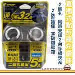 【E系列汽車用品】XR-09 直插式點菸器充電座(二孔雪茄頭 雙孔USB 充電器 車充 2圓孔 2USB支援)