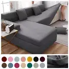 Solid Color Elastic Sofa Covers L Shaped Corner Sofa Slipcovers Chair Protector