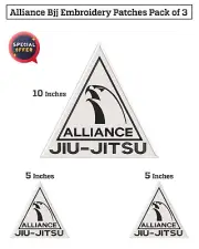 BJJ ALLIANCE Embroidery Patches BJJ Gi Patches BJJ Embroidery Patches Pack of 3