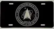 US Space Force USSF Seal Car Tag Laser Engraved Matte Black License Plate