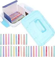 1 Set Chalk Supplies with Erasers for Blackboard of Water Soluble Chalk for Teachers Home Use Less Dust for Easy Handling Random Color