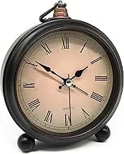 Lesipee Retro Alarm Clock Analogue No Ticking, Vintage Alarm Clock, Silent, Battery Operated, Easy Operation and Loud Alarm, with Roman Numerals of 4 Inches