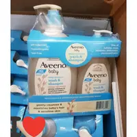 在飛比找蝦皮購物優惠-2 瓶 Aveeno 嬰兒沐浴露和洗髮水套裝(976 毫升和