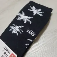 在飛比找蝦皮購物優惠-vans 美國原廠黑底白色葉子刺繡logo長襪