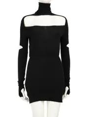 Black Turtleneck Cut Out Dress