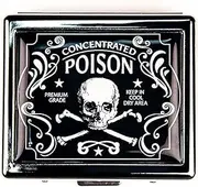 Concentrated Poison 7 Days Chromed Shiny Silver Pill Organizer with Mirror Inside Has 8 Separate Compartments Rectangle 7 Days Pill Box Pill Case