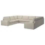 KIVIK u-shaped sofa, 7-seat, Gunnared beige