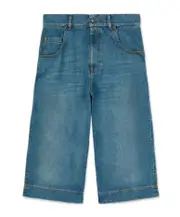 Belt-loop denim shorts 33,30,31,32 BLUE