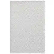 Modern Handwoven Wool Rug-Geo 6349-Ivory-110x160cm