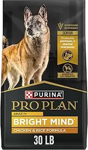 Purina Pro Plan Senior Dog Food with Probiotics for Dogs, Bright Mind 7+ Chicken & Rice Formula - 30 lb. Bag