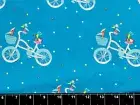 Tina Scrap 9"x21" I love my Birdie Bike Bicycle Bird Basket Retro Cotton Fabric
