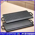 Griddle Plate with Double Handles Griddle Pan Cast Iron for Steaks Broil Bread A