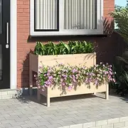 Raised Garden Bed, Elevated Planter Box Plant Container 110x84x75 cm Solid Wood Pine